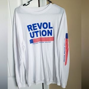 Men's Forever 21 American Revolution Long Sleeve T-Shirt Size - M Color - White